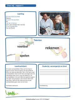 Voorbeeld van een digitaal kinderrapport van basisschool De Olijfboom